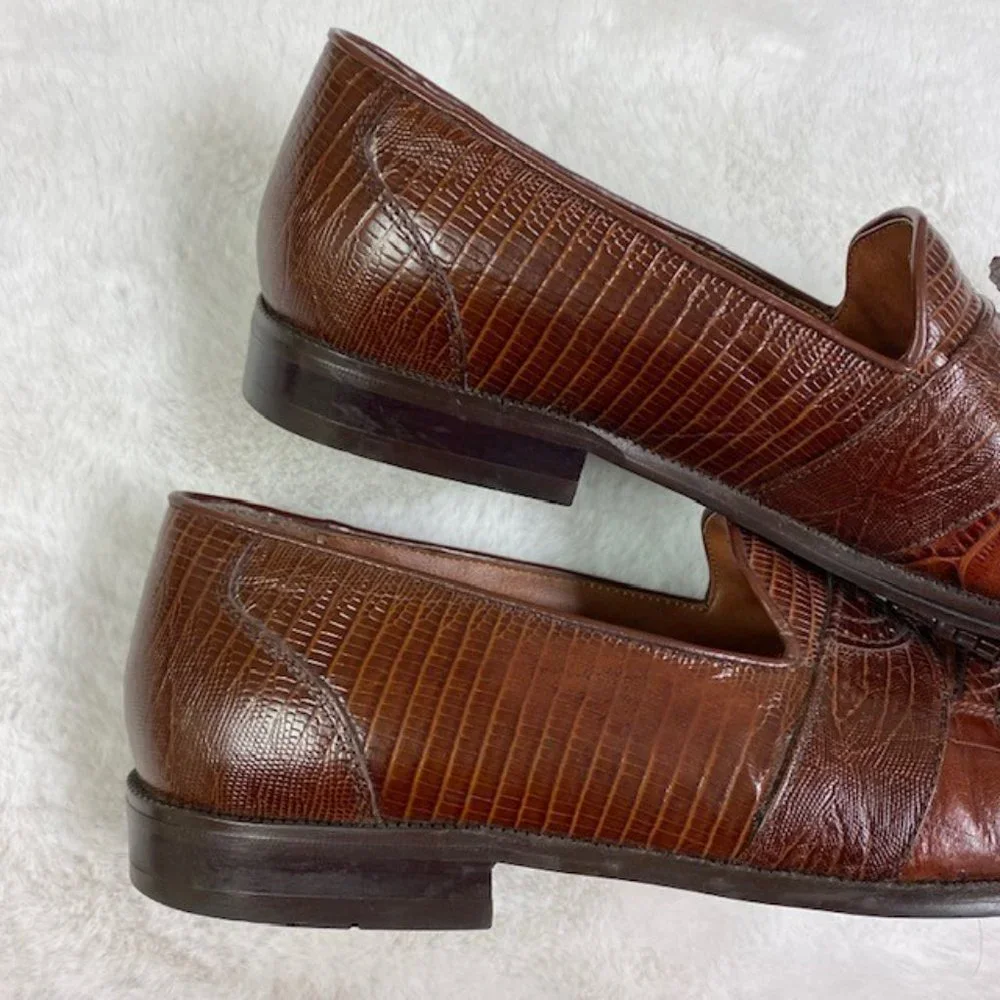 Stacy Adams Genuine Snake Skin & Leather Loafers, size‎ 10.5